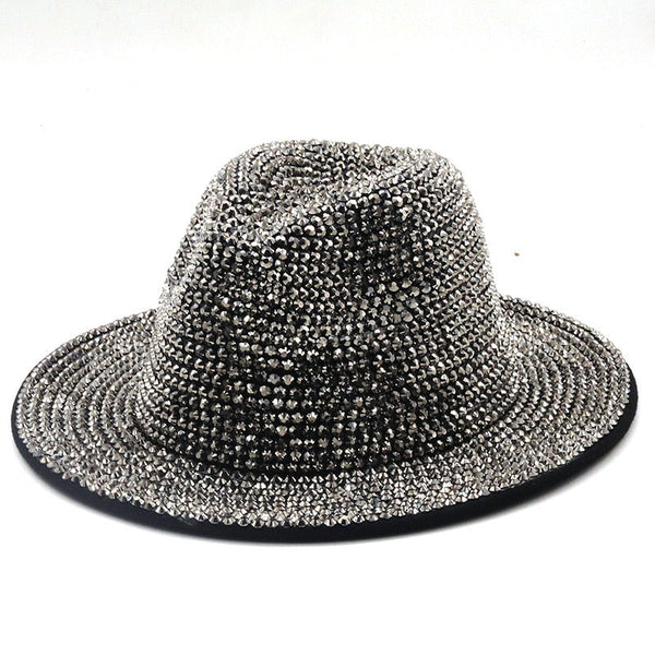 ClamantaBeauty  Chapeau en Strass -Chapeau à Large Bord pour Homme et Femme