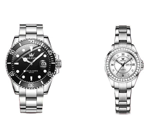 Montre  Acier Inoxydable Design Classique Élégant pour couple