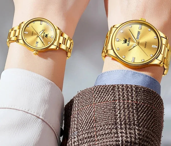 Montre de couple Design rond et élégant