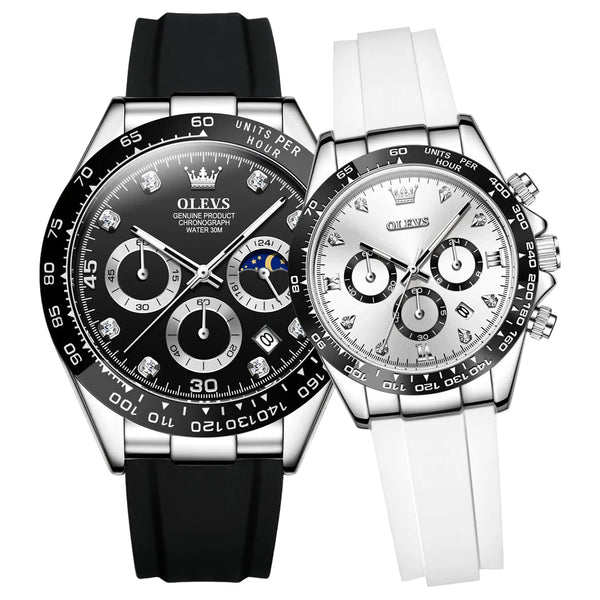 Couple Montres homme et femme assorties, élégantes et modernes – Bracelet silicone affichage lumineux date automatique