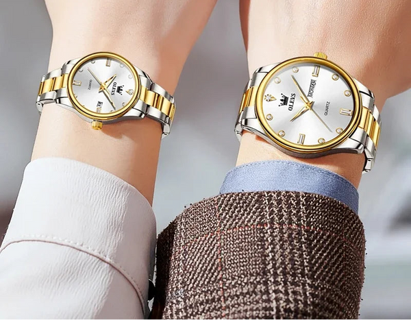 Montre de couple Design rond et élégant