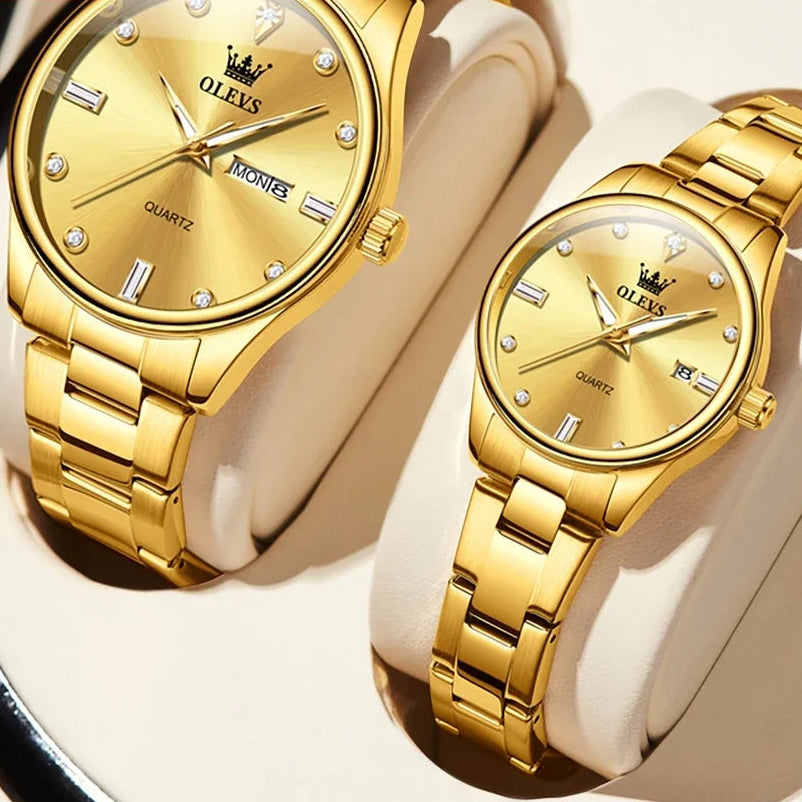 Montre de couple Design rond et élégant