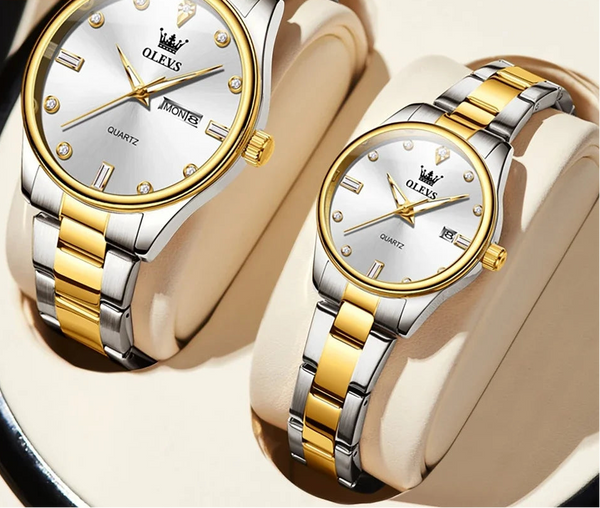 Montre de couple Design rond et élégant