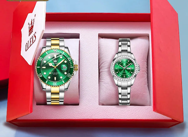 Montre  Acier Inoxydable Design Classique Élégant pour couple