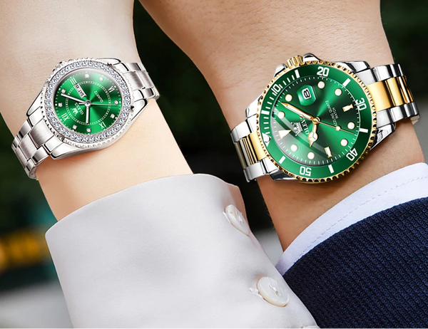 Montre  Acier Inoxydable Design Classique Élégant pour couple