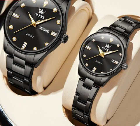 Montre de couple Design rond et élégant