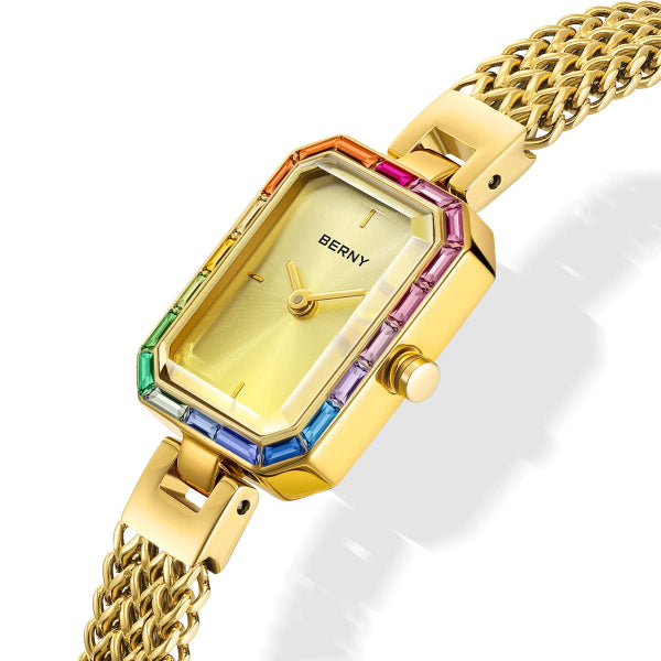 Montre Rectangle et de trois bracelets assortis pour femme