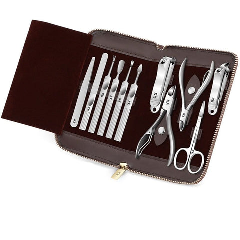 beautefeminine.fr Argent coupe-ongles ensemble en acier inoxydable Kit manucure