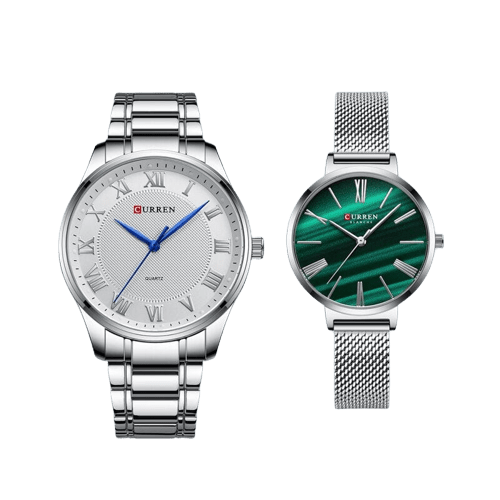 Clamanta Beauty Argent Montre a Quartz Quartz pour Couple