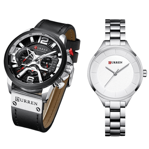 Clamanta Beauty Argent Montre chronographe de Couple