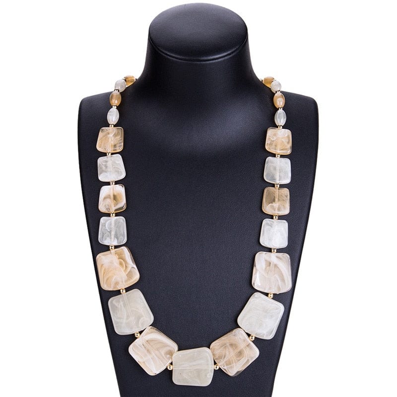 beautefeminine.fr Beige Collier de perles longues pour femme