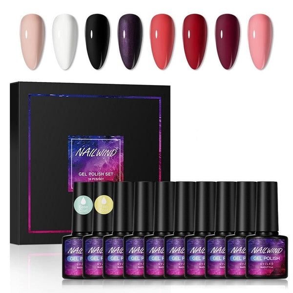 Clamanta Beauty Beige Kit de Vernis à ongles Semi-permanent 8 pièces