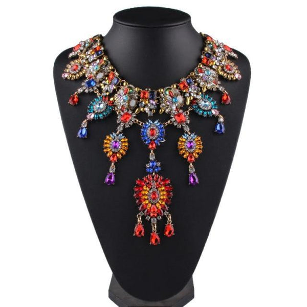 beautefeminine.fr bijoux ras du cou Model A Collier tendance cristal et métal pour femmes