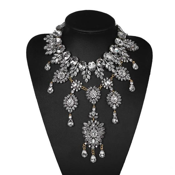 beautefeminine.fr bijoux ras du cou Model B Collier tendance cristal et métal pour femmes