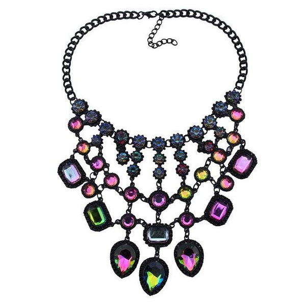 beautefeminine.fr bijoux ras du cou Model L Collier tendance cristal et métal pour femmes