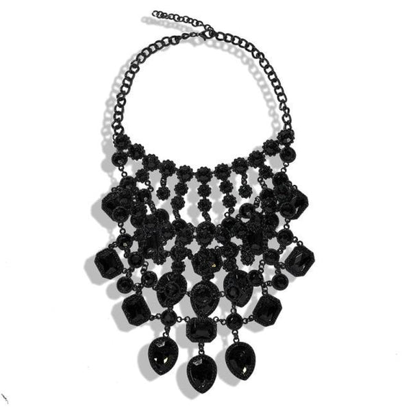 beautefeminine.fr bijoux ras du cou Noir 2 Collier tendance cristal et métal pour femmes