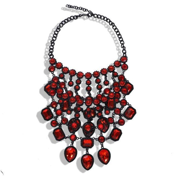 beautefeminine.fr bijoux ras du cou Rouge 2 Collier tendance cristal et métal pour femmes