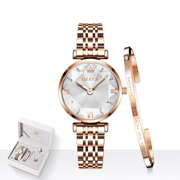 beautefeminine.fr Blanc Coffret montre-bracelet élégante pour femmes