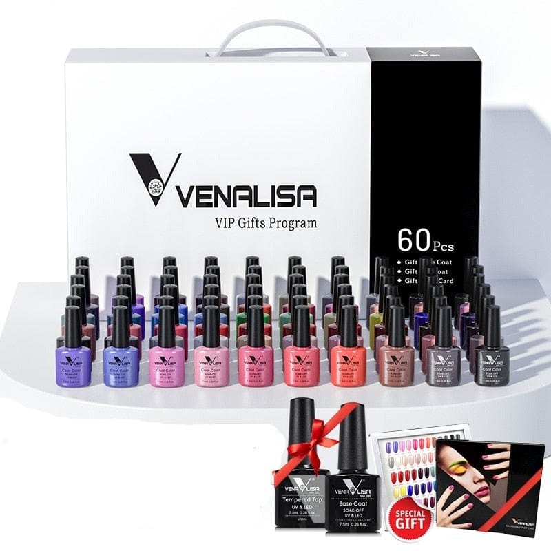 Clamanta Beauty Blanc Kit de vernis à ongles Gel 60 belle couleurs avec carte