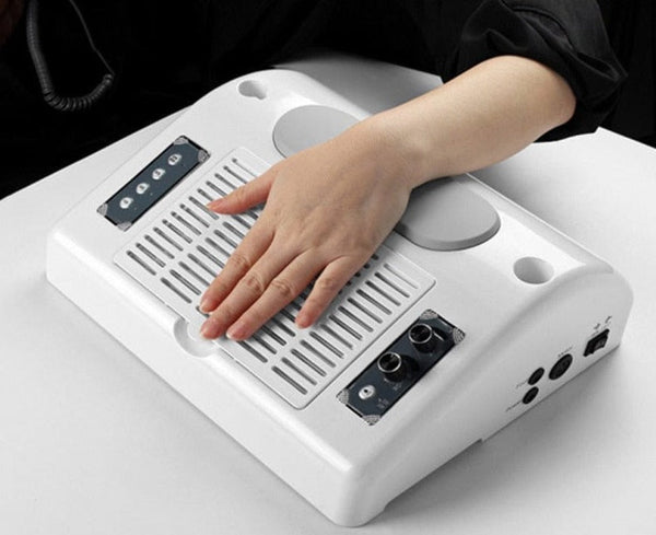 Clamanta Beauty Blanc Lampe sèche-ongles collecteur de poussière, perceuse à ongles 5 en 1