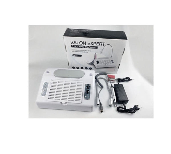 Clamanta Beauty Blanc Lampe sèche-ongles collecteur de poussière, perceuse à ongles 5 en 1