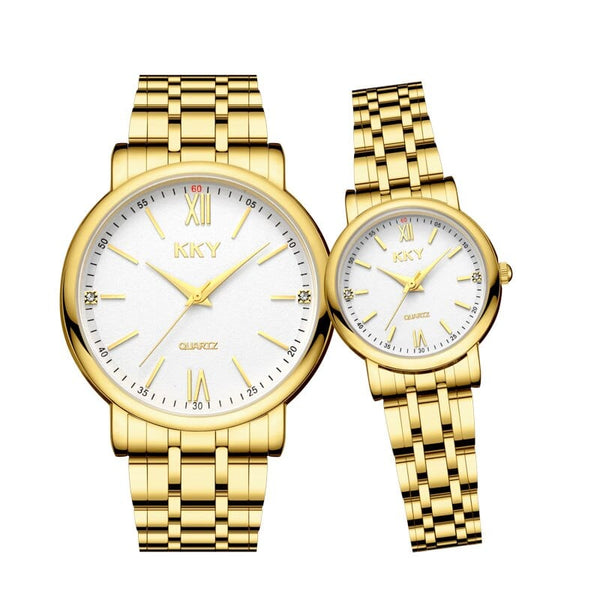 Clamanta Beauty Blanc Montre à Quartz original pour homme et femme