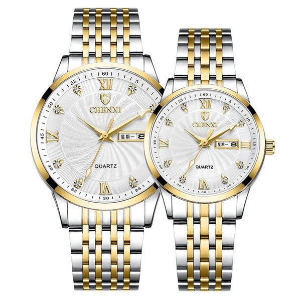 Clamanta Beauty Blanc Montre À Quartz pour homme et femme