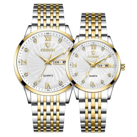 Clamanta Beauty Blanc Montre À Quartz pour homme et femme