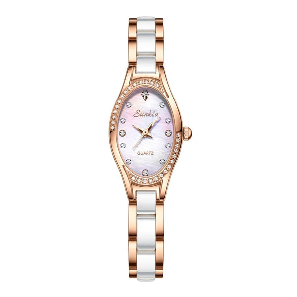 Clamanta Beauty Blanc Montre-bracelet de luxe pour femmes