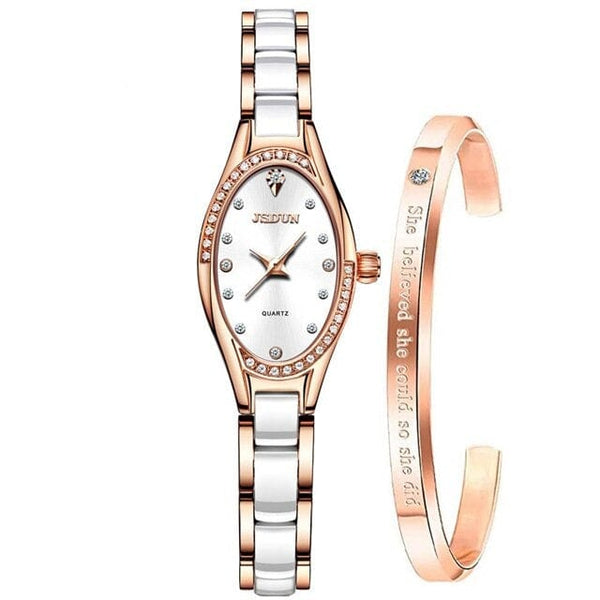 beautefeminine.fr Blanc Montre élégant céramique avec Bracelet pour femme