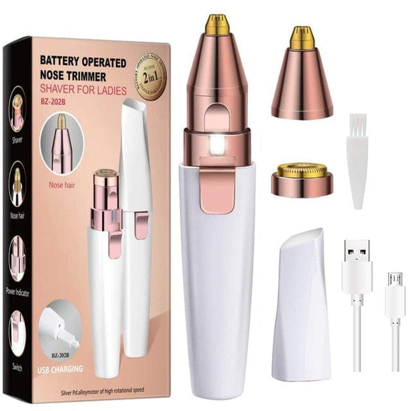 Clamanta Beauty Blanc Tondeuse à sourcils électrique 2 en 1