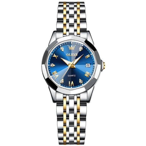 beautefeminine.fr Bleu Bracelet-Montre à Quartz pour femmes en inox massif