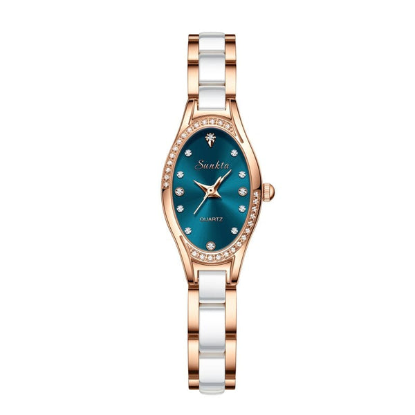 Clamanta Beauty Bleu Montre-bracelet de luxe pour femmes
