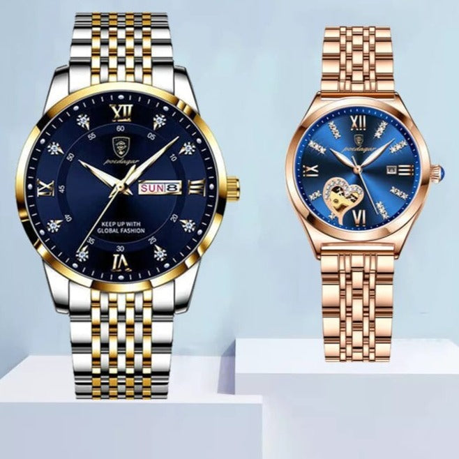 Clamanta Beauty Bleu Montre conception de luxe pour homme et femme