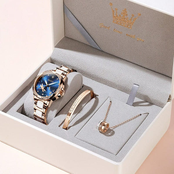 Clamanta Beauty Bleu Montre de luxe pour femmes