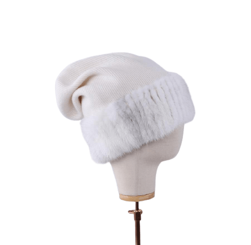 beautefeminine.fr Bonnet femme Blanc Bonnet femme en laine tendance d'hiver