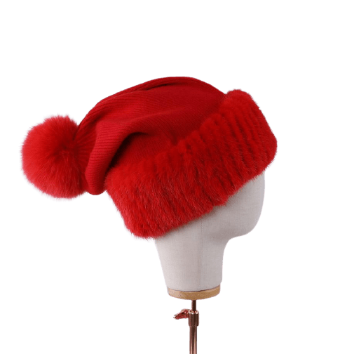 beautefeminine.fr Bonnet femme Rouge Bonnet femme en laine tendance d'hiver