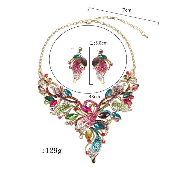 Clamanta Beauty Boucles d'oreilles et collier en cristal pour femme