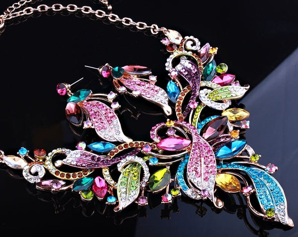 Clamanta Beauty Boucles d'oreilles et collier en cristal pour femme