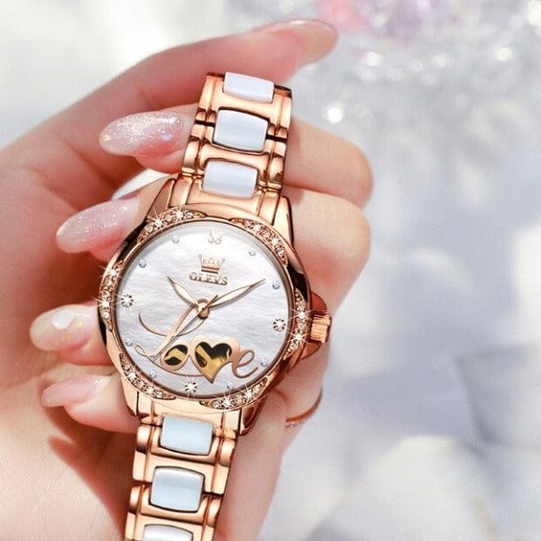 Clamanta Beauty Coffret montre mécaniques Design Romantique bracelet céramique pour femme