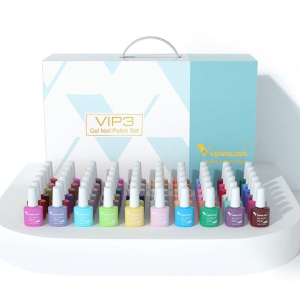 beautefeminine.fr Coffret Vernis à ongles -60 couleurs de vernis à ongles Gel base Carte de couleur