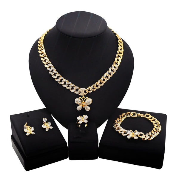 Clamanta Beauty collier papillon boucles d'oreilles  Bracelet bague