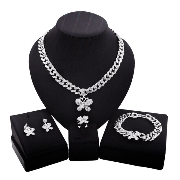 Clamanta Beauty collier papillon boucles d'oreilles  Bracelet bague