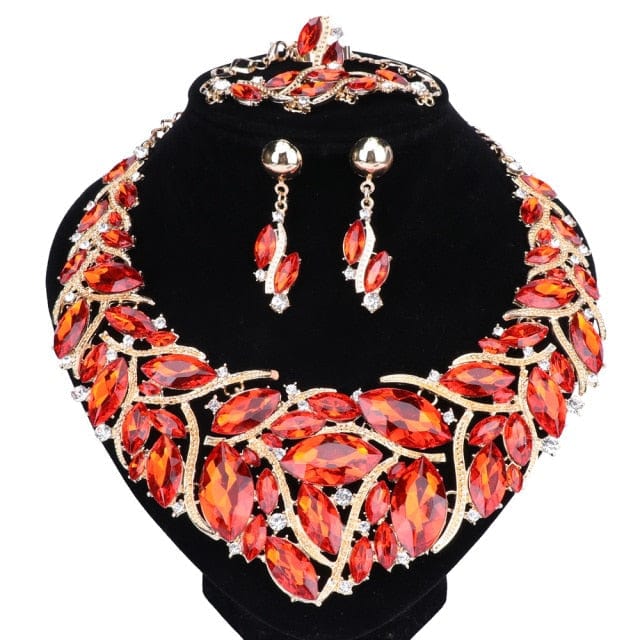 beautefeminine.fr Collier Rouge Collier boucles d'oreilles bracelet pour femme