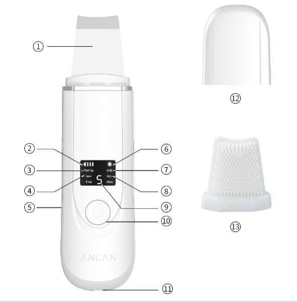 Clamanta Beauty épurateur de peau ultrasonique nettoyeur à ultrasons pour le visage