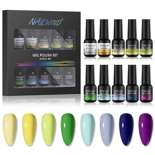 Clamanta Beauty Jaune Kit de Vernis à ongles Semi-permanent 8 pièces