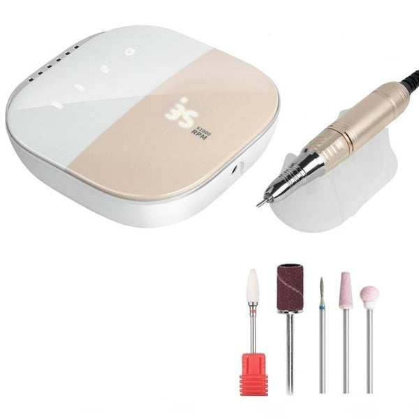 ClamantaBeauty Kit de manucure Blanc Perceuse à ongles intelligent avec écran tactile