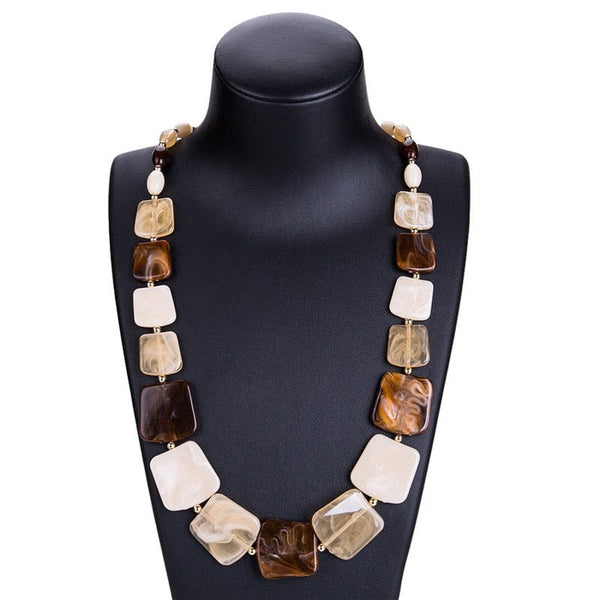 beautefeminine.fr Marron Collier de perles longues pour femme