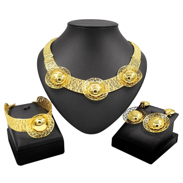 Clamanta Beauty Model-10 Ensemble de bijoux style fleur pour femmes