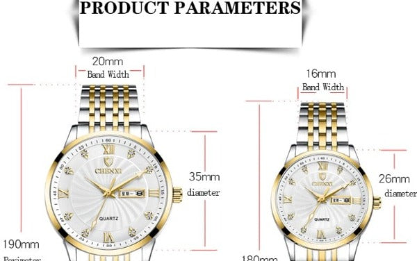 Clamanta Beauty Montre À Quartz pour homme et femme